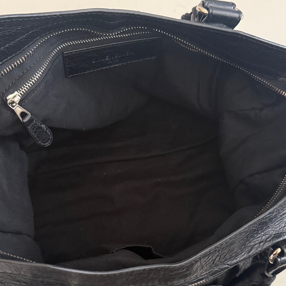 Balenciaga Black Leather Satchel with Silver Hardware Accents - Picture 4 of 8